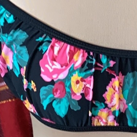 For love & lemons Rose Water Floral Print Bikini Bandeau Tops Size S - Picture 5 of 11